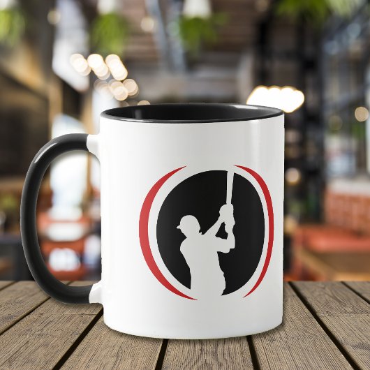 Mug Logo de base-ball noir rouge
