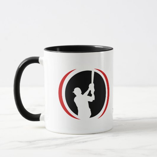 Mug Logo de base-ball noir rouge (Gauche)