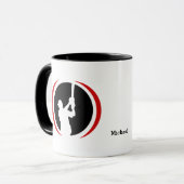 Mug Logo de base-ball noir rouge (Devant gauche)