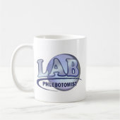 Mug LOGO de bleu d'amusement de PHLEBOTOMIST (Gauche)