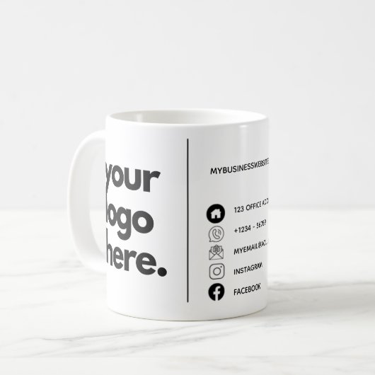 Mug Logo de conception de Carte de visite d'entreprise (Devant gauche)