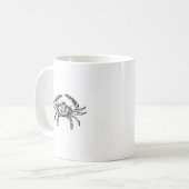 Mug Logo de crabe bleu (noir et blanc) (Devant gauche)