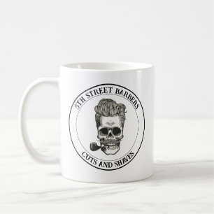 Mug Logo de crâne en barbier vintage personnalisable