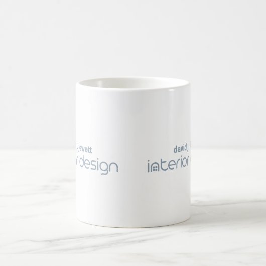 Mug Logo de Design d'intérieur simple bleu-gris (Centre)