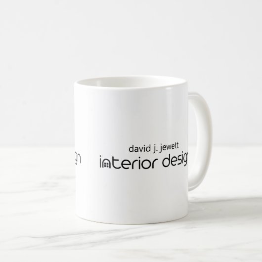 Mug Logo de Design d'intérieur simple noir et blanc (Devant droit)