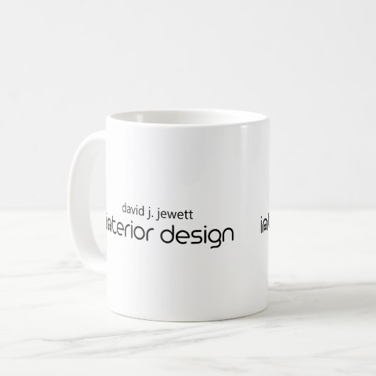 Mug Logo de Design d'intérieur simple noir et blanc (Devant gauche)