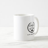 Mug Logo de justice noire et texte personnalisé (Devant droit)