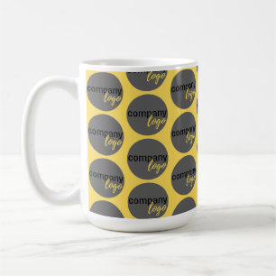 MUG LOGO DE LA COMPAGNIE MOTIF DE RÉPÉTATION JAUNE D'A
