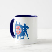Mug Logo de la Ligue de Justice et Arrière - plan de c (Devant gauche)