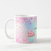 Mug Logo de la parties scintillant de cuisson rose vif (Gauche)