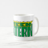 Mug Logo de lanterne verte - Flammes jaunes (Devant droit)