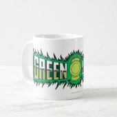 Mug Logo de lanterne verte - Flammes vertes (Devant gauche)