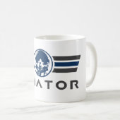 Mug Logo de l'aviateur avec casque de pilote de chasse (Devant droit)