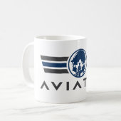 Mug Logo de l'aviateur avec casque de pilote de chasse (Devant gauche)