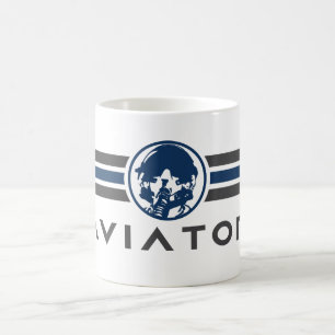 Mug Logo de l'aviateur avec casque de pilote de chasse