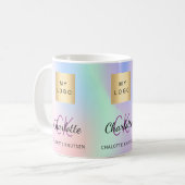Mug Logo de l'entreprise de monogramme holographique (Devant gauche)