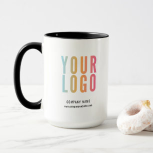 Mug Logo de l'entreprise noir personnalisé promotionne