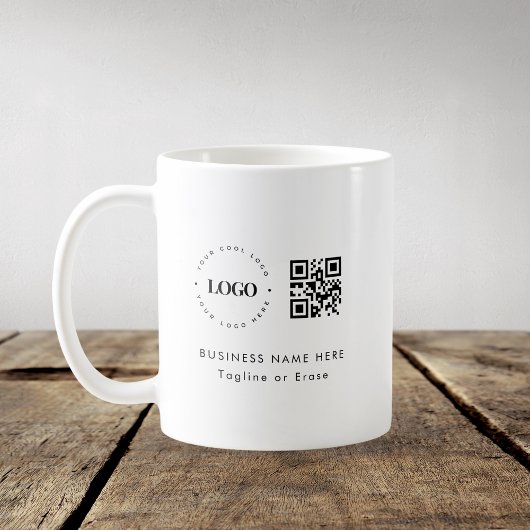 Mug Logo de l'entreprise personnalisée Code QR Minimal
