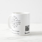 Mug Logo de l'entreprise QR Blanc Noël Chic Snowflake (Devant gauche)