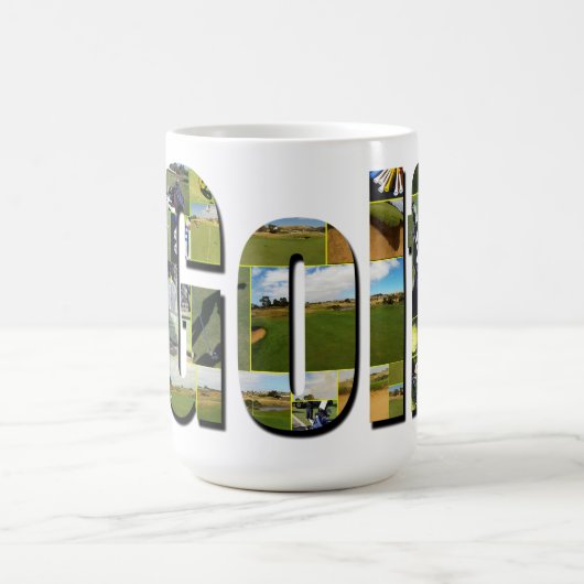 Mug Logo de l'image de composition du golf, (Centre)