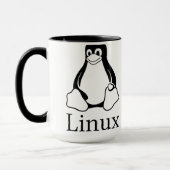 Mug Logo de Linux avec Tux le pingouin de Linux (Gauche)