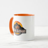 Mug Logo de log d'avant-poste classique du Jurassique (Devant gauche)