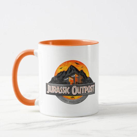 Mug Logo de log d'avant-poste classique du Jurassique (Gauche)