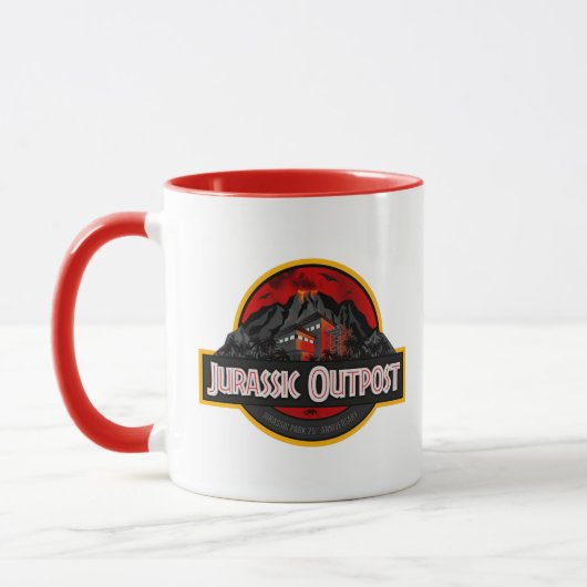 Mug Logo de log d'avant-poste du Jurassique "classique (Gauche)
