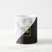 Mug Logo de marbre géométrique moderne/Monogramme noir (Centre)