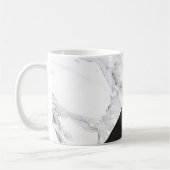 Mug Logo de marbre géométrique moderne/Monogramme noir (Gauche)