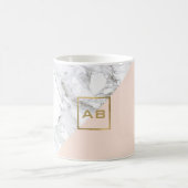 Mug Logo de marbre géométrique moderne/Monogramme rose (Centre)