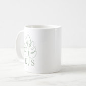 Mug Logo de mariage personnalisé Monstera Monogramme (Devant gauche)
