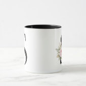 Mug Logo de monogramme élégant à lettre S florale (Centre)