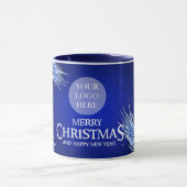 Mug Logo de Noël de l'entreprise Royal Blue (Centre)