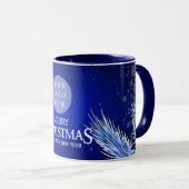 Mug Logo de Noël de l'entreprise Royal Blue (Devant droit)
