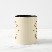 Mug Logo de pause café sur fond beige (Centre)