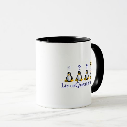 Mug Logo de questions de Linux (Devant droit)