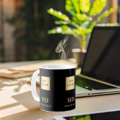 Mug Logo de société de nom de monogramme d'or noir