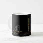 Mug Logo de société moderne points noirs et or (Devant gauche)