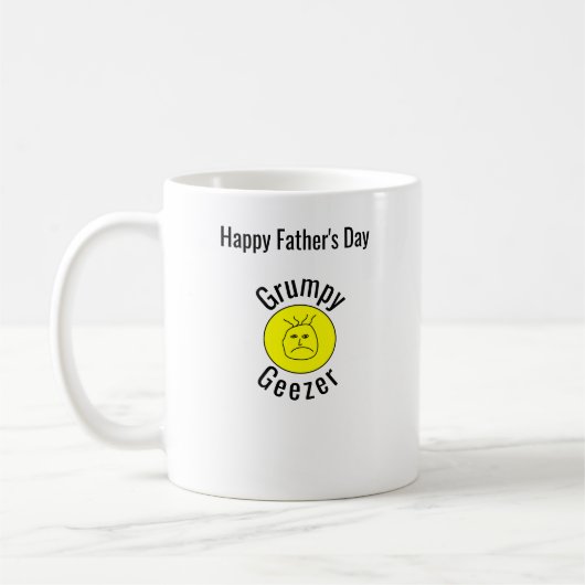 Mug Logo de texte incurvé petit du Grumpy Geezer (Gauche)