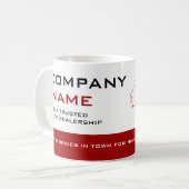 Mug Logo de voiture rouge, concessionnaire automobile (Devant gauche)