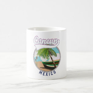 Mug logo de voyage à la plage de Cancun au Mexique