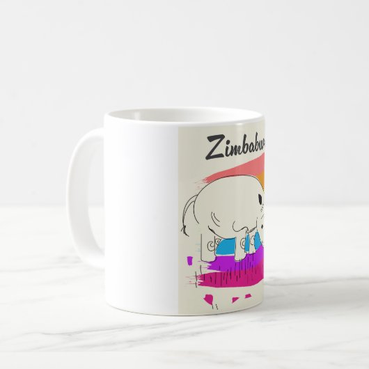 Mug Logo de voyage rétro du Zimbabwe (Devant gauche)