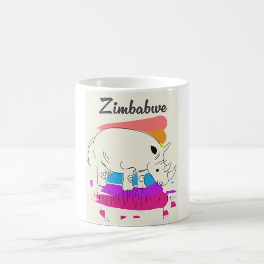 Mug Logo de voyage rétro du Zimbabwe (Centre)