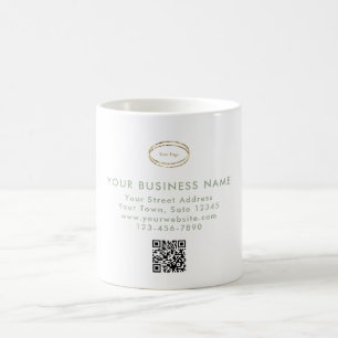 Mug Logo d'entreprise de code QR vert sauge minimalist