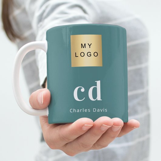 Mug Logo d'entreprise de nom de monogramme vert