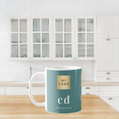 Mug Logo d'entreprise de nom de monogramme vert