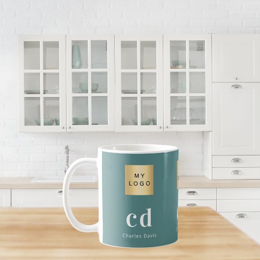 Mug Logo d'entreprise de nom de monogramme vert