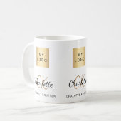 Mug Logo d'entreprise de nom monographique noir blanc (Devant gauche)