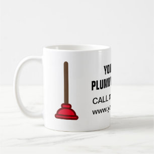 Mug Logo d'entreprise de plomberie à plongeur rouge